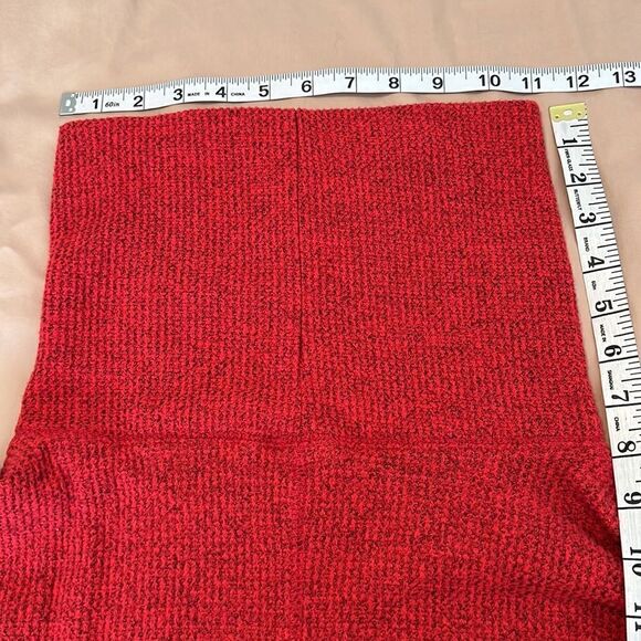 Time & Tru szM red and black marbled thermal long sleeve cowl neck sweater EUC - Picture 10 of 10